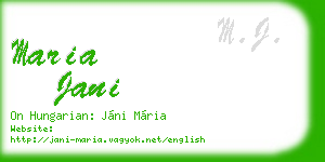 maria jani business card